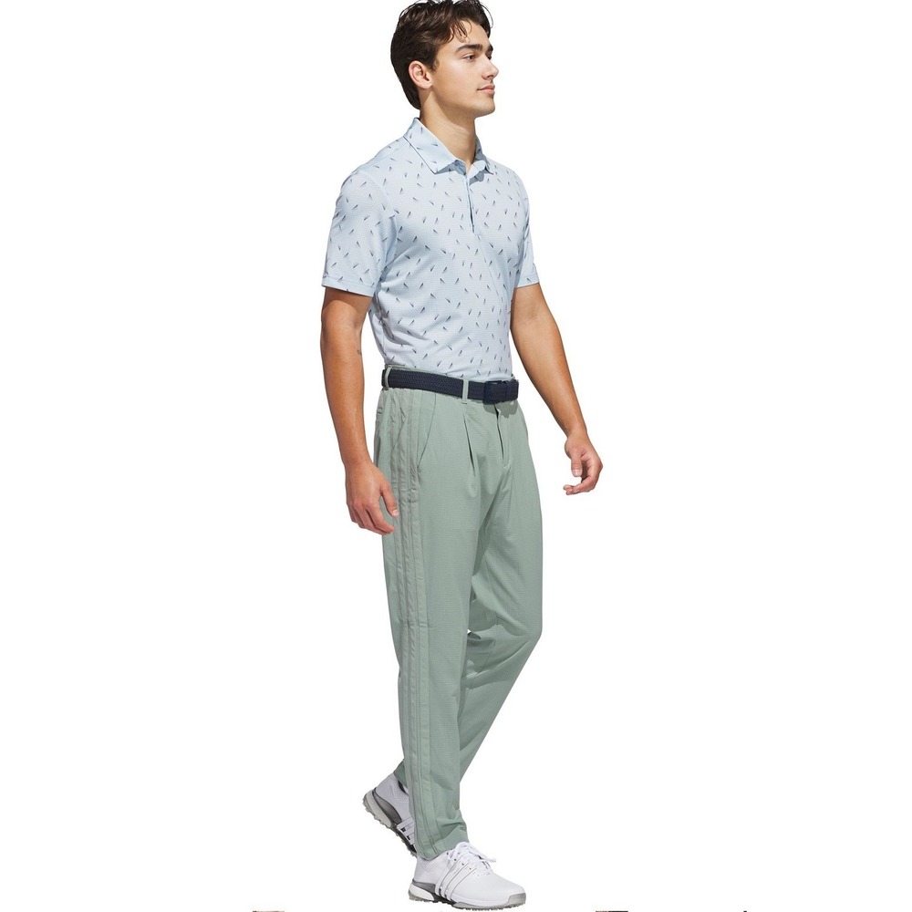 Adidas Polo Golf Shirt Adi-Print Logo ULT Moon Blue‎ Men's Size S UPF50